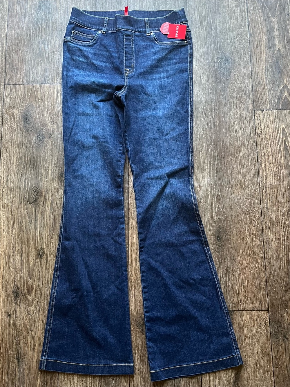 NWT Spanx flare dark wash 20327R slimming shaping denim jeans large